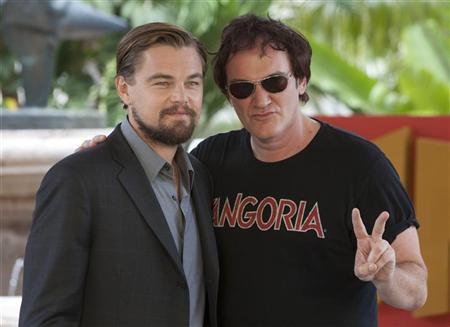 U.S actors DiCaprio and Tarantino, pose during the launch of their film "Django Unchained" in Cancun