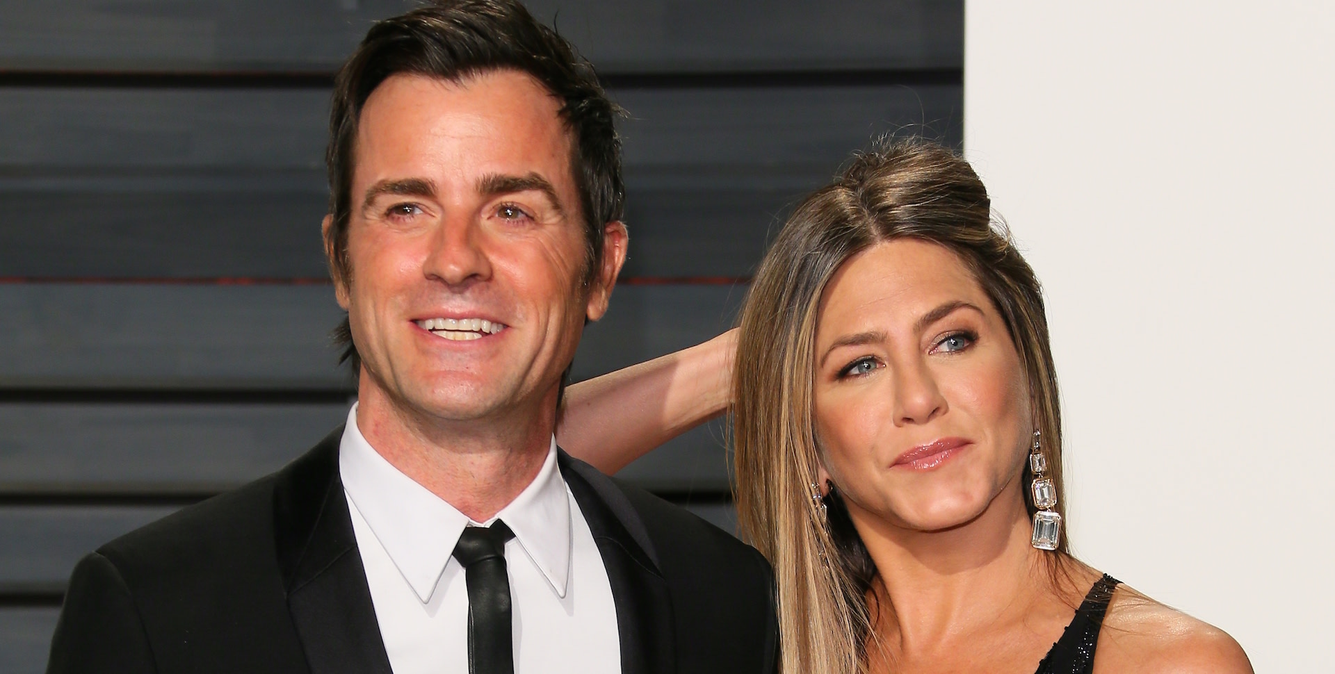 Jennifer Aniston e Justin Theroux fotografati in primo piano. La coppia sta divorziando.